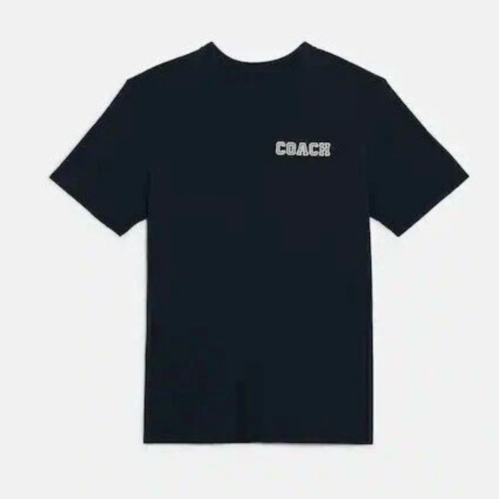 Coach Navy Varsity Organic Cotton  Short Sleeve Tee